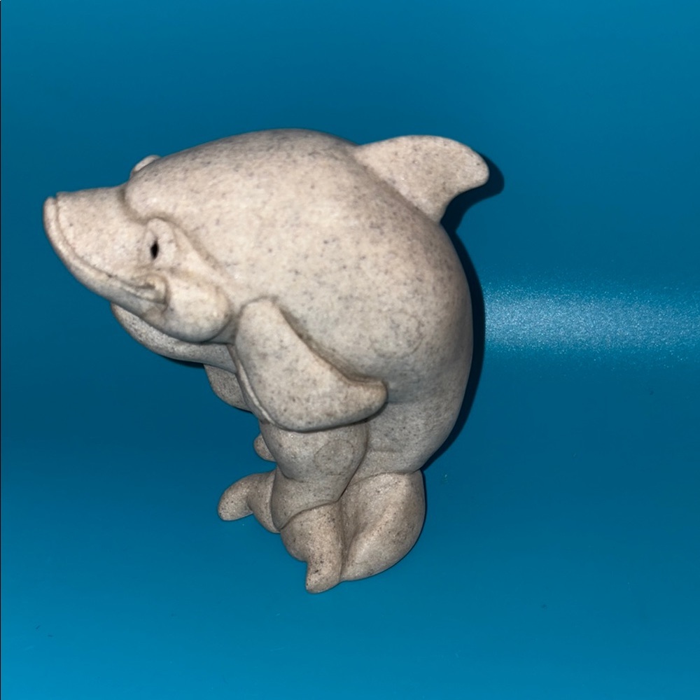 Adorable Quarry Critters Gray Dolphin with baby figurine “Delilia & Dillon”